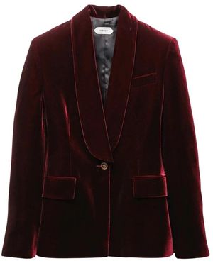 Versace Jassen ,Rood ,Leer Viscose Velvet Blazer - Paars