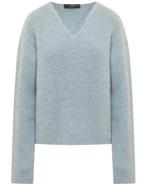 The Seafarer V-Neck Knitwear - Blu