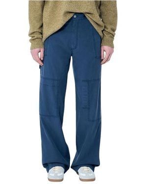 MM6 by Maison Margiela Straight Trousers - Blue