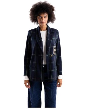 5 PROGRESS Over Tartan Blazer - Blauw