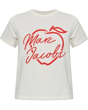 Marc Jacobs Tops ,Katoen Logo T-Shirt - Wit