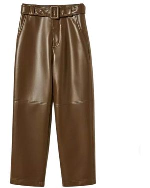 Twinset Broeken ,Bruin ,Leer Lederen Broek