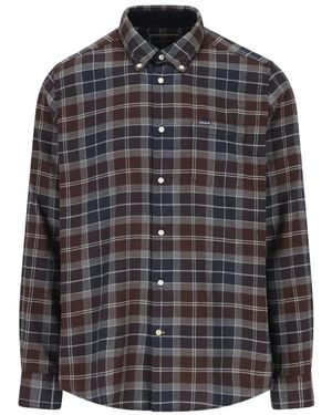 Barbour Overhemden ,Veelkleurig ,Katoen Check-Patroon Katoenen Shirt - Grijs