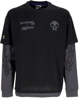 Octopus Fantasy Multiverse Double L/S Tee - Blau