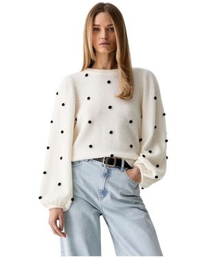 Gestuz Truien & Vesten ,Wol Gzalpha Dot Pullover - Grijs