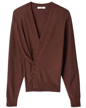 Lemaire Relaxed Twisted Cardigan - Bruin