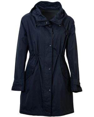 Blauer Lange Windbreaker Parka - Blauw