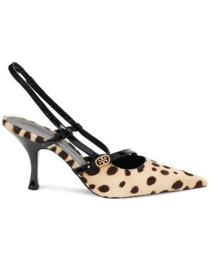 Tory Burch Schoenen ,Veelkleurig ,Leer Double T Buckle Strap Pump - Metallic