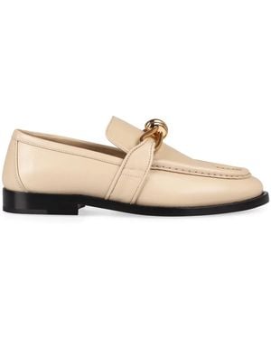 Bottega Veneta Leren Loafers Met Voor Knoop Detail - Naturel