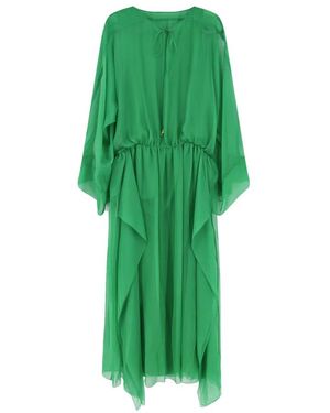 Alberta Ferretti Kleedjes ,Groen ,Zijden Lange Jurk