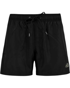 Sundek Dunkelgrüne Badehose Mit Militärmuster - Schwarz