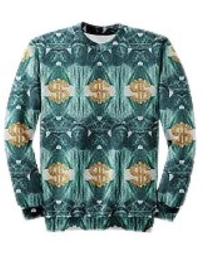 Impure Hoodies & Sweatvesten ,Groen ,Crewneck Sweatshirt America All Over Unique
