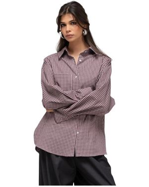 GUAJA. Espresso Getailleerde Blouse Met Lange Mouwen - Paars