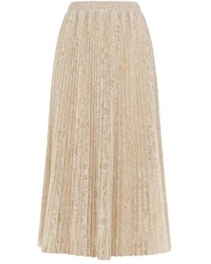 Ermanno Scervino Lace Cotton Midi Skirt - Natural