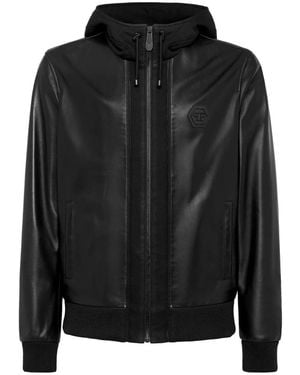 Philipp Plein Leather Jackets - Nero