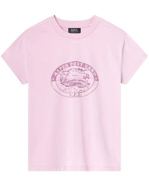A.P.C. Tops ,Roze ,Nylon T-Shirt