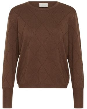 Kaffe Truien & Vesten ,Bruin ,Nylon Kalizza Argyle Pullover Ls