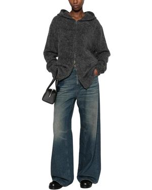 7 For All Mankind Fuzzy Zip Hoodie - Schwarz