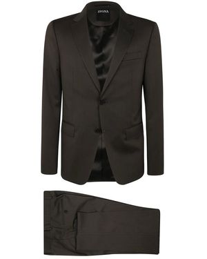 ZEGNA Single Breasted Suits - Noir
