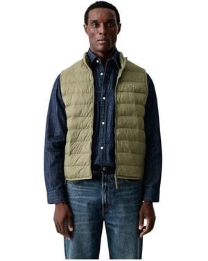 Lacoste Jassen ,Groen ,Polyester Gewatteerd Windjack-Vest
