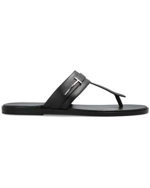Tom Ford Gladleren T-Sandaal - Zwart