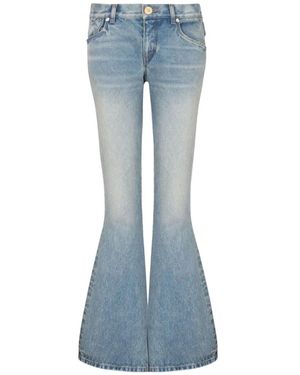 Balmain Jeans ,Blauw ,Katoen Western Low-Rise Bootcut Jeans