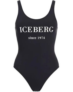 Iceberg Badmode ,Zwart ,Leer Body One Piece