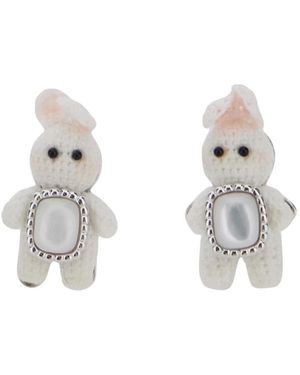 YVMIN Woven Mini Rabbit Ohrringe - Mettallic