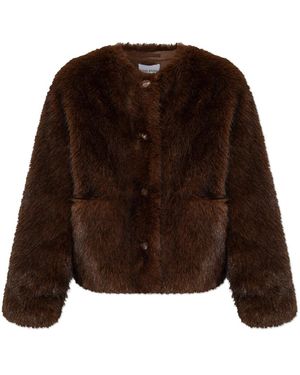 Stand Studio Jassen ,Bruin ,Polyester Siena Faux Fur Jacket