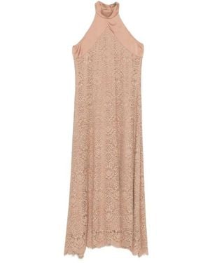 D.exterior Midi-Kleid Mit Blumen-Spitzenbesatz - Natur