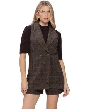 Bruuns Bazaar Jassen ,Bruin ,Wol Aronia Bbliann Waistcoat - Zwart