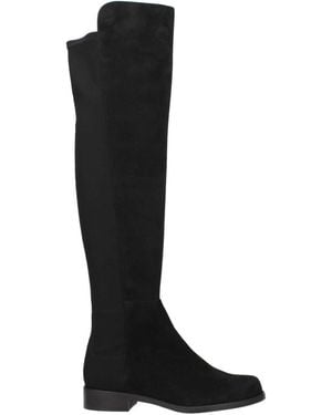 Stuart Weitzman Zwarte Leren Over De Knie Laarzen