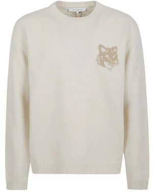 Maison Kitsuné Round-Neck Knitwear - White