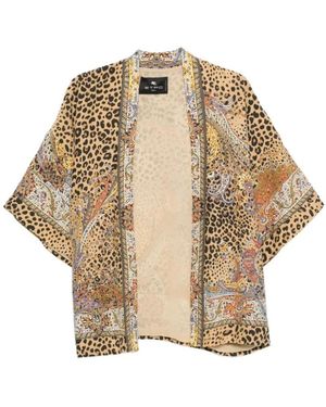 Etro Paisley En Luipaard Jas - Naturel