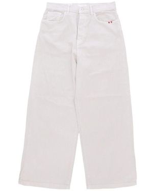 AMISH Weite Bein Jeans Herren Hose Ecru - Weiß