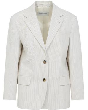 Dries Van Noten Tailored Ecru Blazer - Wit