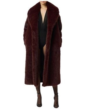 Elisabetta Franchi Faux Fur Effekt Mantel - Rot