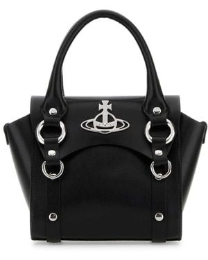 Vivienne Westwood Schwarze Leder Mini Betty Handtasche