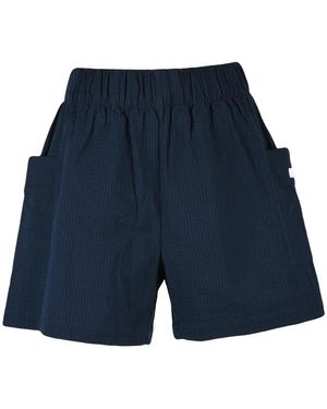EA7 Korte Broeken ,Blauw ,Katoen Casual Shorts