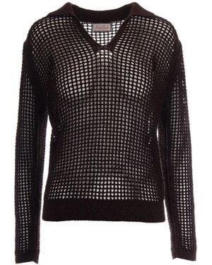 MC2 Saint Barth V-Neck Knitwear - Black