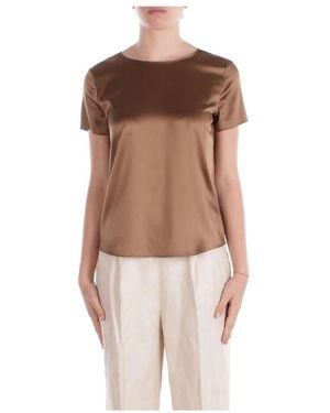 Emporio Armani Seidenmischung Rückenknopf Bluse - Braun