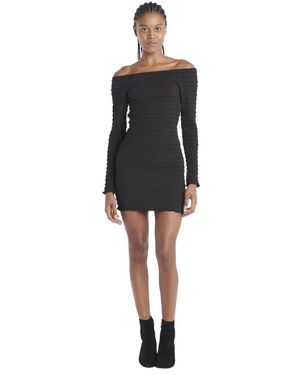 L'idée Schwarzes mini stretch kleid polyester l'idée