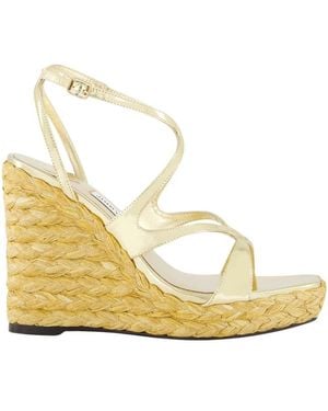 Jimmy Choo Goldene Ayla Keilabsatz Sandalen - Mettallic