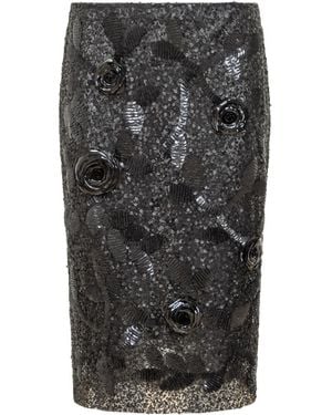 Des Phemmes Floral Pencil Skirt - Grau