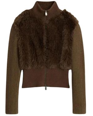 Desigual Truien & Vesten ,Bruin ,Polyester Jers_Veget_2 Vest