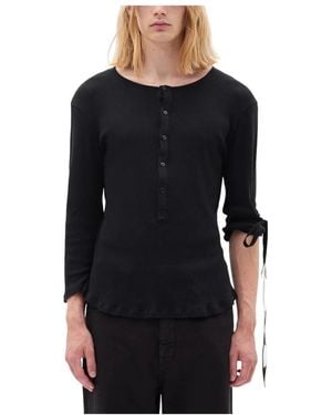 Ann Demeulemeester Round-Neck Knitwear - Black