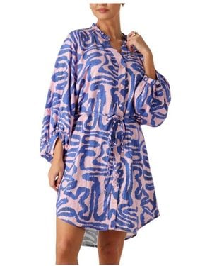 Pom Dress Waves - Blau