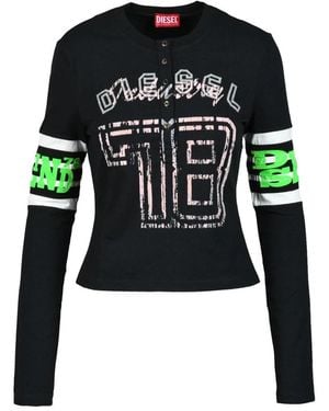 DIESEL Long Sleeve T-Shirts - Green