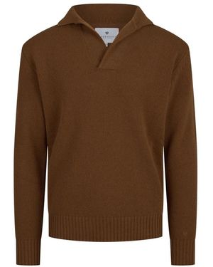 Seven Gauge V-Neck Knitwear - Marrone