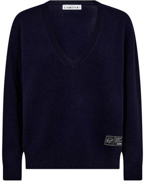 Haute L'Amitié V-Neck Knitwear - Azul